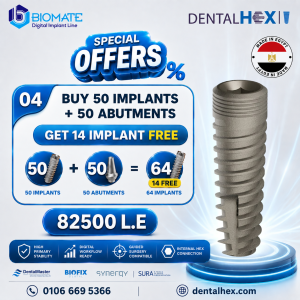 Buy 50 Biomate Implants + 50 Abutments – Get 14 Free