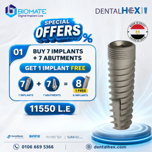 Buy 7 Biomate Implants + 7 Abutments – Get 1 Free