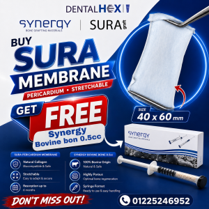 SURA Pericardium Membrane 40×60mm – Buy & Get Synergy Bovine Bone 0.5cc FREE (Copy)